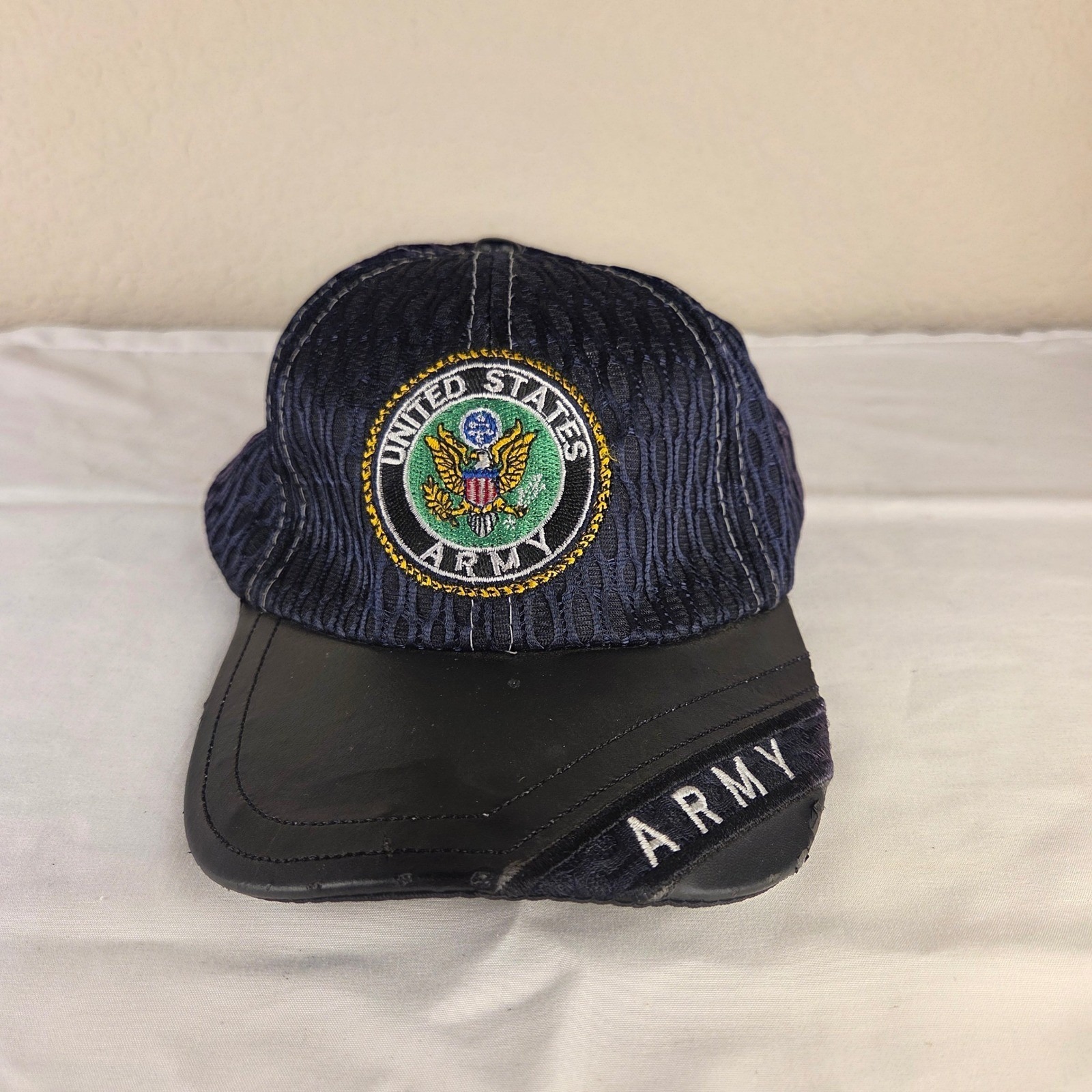 United States Army Hat Navy Blue Mesh Adjustable Cap Us Army Seal Patch Logo